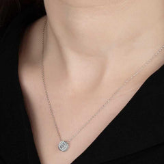Swarovski Stone Silver Circle Solitaire Women's Necklace