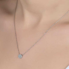 Swarovski Stone Silver Circle Women's Necklace