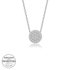 Swarovski Stone Silver Circle Women's Necklace