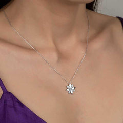 Swarovski Stone Silver Flower Women's Necklace