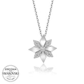 Swarovski Stone Silver Flower Women's Necklace