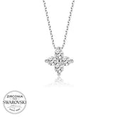 Swarovski Stone Silver Flower Women's Necklace