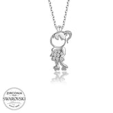 Swarovski Stone Silver Children's Necklace for Women