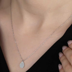 Swarovski Stone Silver Drop Women's Necklace