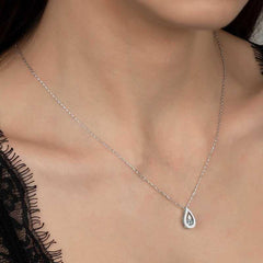 Swarovski Stone Silver Drop Women's Necklace
