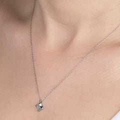 Swarovski Stone Silver Square Women's Necklace