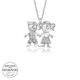 Swarovski Stone Silver Boy Girl Child Women's Necklace