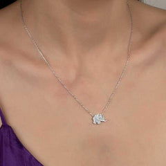 Swarovski Stone Silver Elephant Women's Necklace