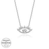 Swarovski Stone Silver Eye Solitaire Women's Necklace