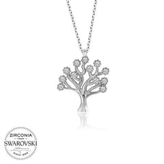 Swarovski Stone Silver Tree of Life Women's Necklace