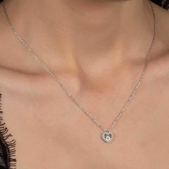 Swarovski Stone Silver Heart Women's Necklace