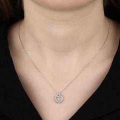 Swarovski Stone Silver Heart Women's Necklace