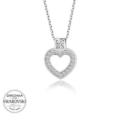 Swarovski Stone Silver Heart Women's Necklace
