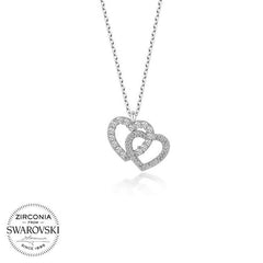 Swarovski Stone Silver Heart Women's Necklace