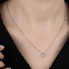 Swarovski Stone Silver Heart Women's Necklace