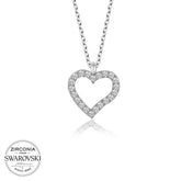 Swarovski Stone Silver Heart Women's Necklace