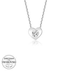 Swarovski Stone Silver Heart Women's Necklace
