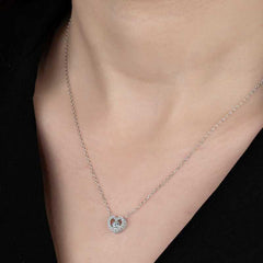 Swarovski Stone Silver Heart Women's Necklace