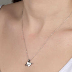 Swarovski Stone Silver Heart Women's Necklace