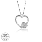 Swarovski Stone Silver Heart Women's Necklace
