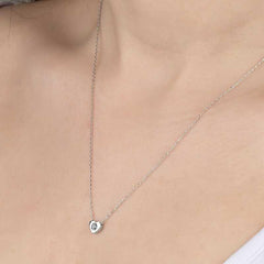 Swarovski Stone Silver Heart Women's Necklace