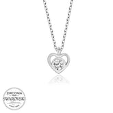 Swarovski Stone Silver Heart Women's Necklace