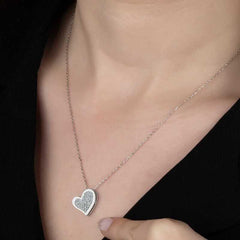 Swarovski Stone Silver Heart Women's Necklace