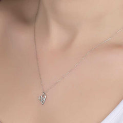 Swarovski Stone Silver Heart Women's Necklace