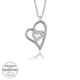 Swarovski Stone Silver Heart Women's Necklace