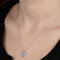 Swarovski Stone Silver Heart Women's Necklace