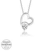 Swarovski Stone Silver Heart Women's Necklace