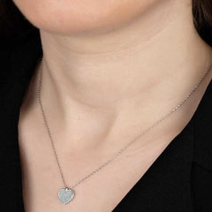 Swarovski Stone Silver Heart Women's Necklace