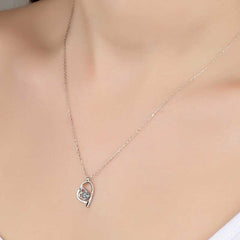 Swarovski Stone Silver Heart Women's Necklace