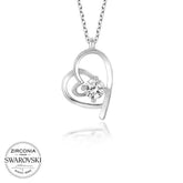 Swarovski Stone Silver Heart Women's Necklace