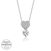 Collier pour femme avec solitaire cœur en argent Swarovski