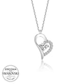 Collier pour femme avec solitaire cœur en argent Swarovski