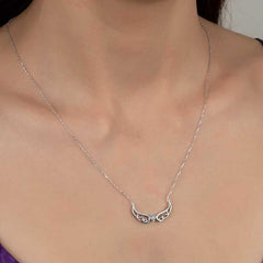 Swarovski Stone Silver Wing Women's Necklace