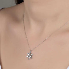 Swarovski Stone Silver Snowflake Women's Necklace