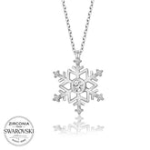 Collier femme flocon de neige en argent avec pierres Swarovski
