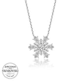 Collier femme flocon de neige en argent avec pierres Swarovski