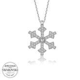 Swarovski Stone Silver Snowflake Women's Necklace