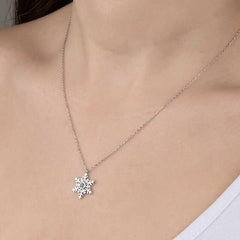 Swarovski Stone Silver Snowflake Women's Necklace