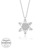 Collier femme flocon de neige en argent avec pierres Swarovski