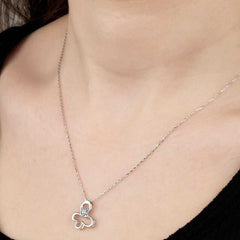 Swarovski Stone Silver Butterfly Women's Necklace