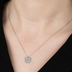 Silver Butterfly Necklace with Swarovski Stones