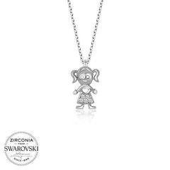 Swarovski Stone Silver Girl Child Women's Necklace