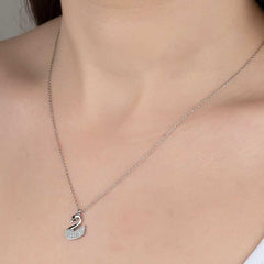 Swarovski Stone Silver Swan Women's Necklace