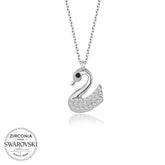 Swarovski Stone Silver Swan Women's Necklace