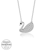 Swarovski Stone Silver Swan Women's Necklace