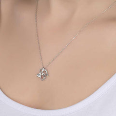 Swarovski Stone Silver Angel Women's Necklace
